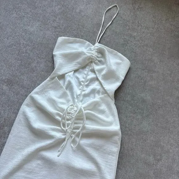 NBD White Cut-Out Halter Midi Dress - Picture 2 of 6